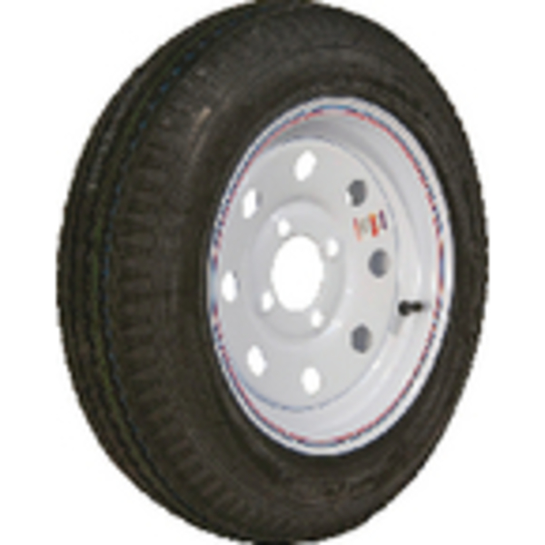 Loadstar Tires Bias Tire & Wheel (Rim) Assembly K353 530-12 5 Hole 6 Ply, Wht w Strip 30831